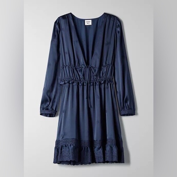 Aritzia/Sunday Best May Day Silk Longsleeve Mini Dress - Picture 5 of 5